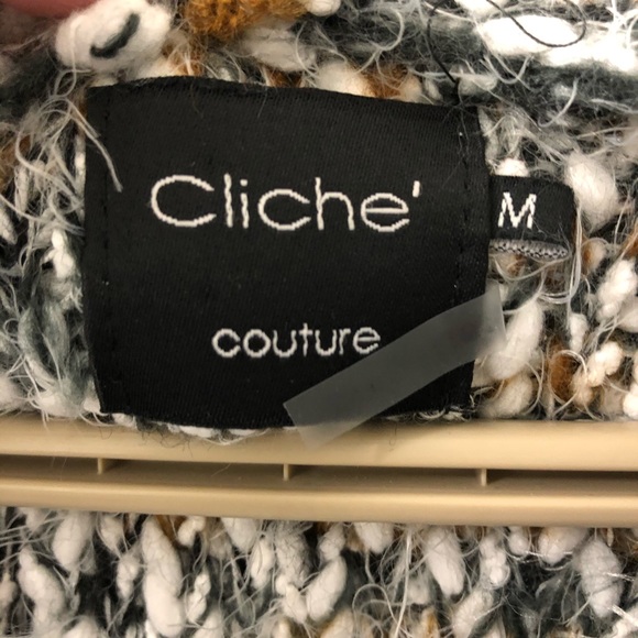 Cliché Couture wool blend duster cardigan with two front pockets Medium - Picture 2 of 6